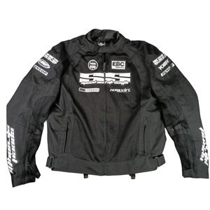 Speed and Strength Mens L Armored Mesh Motorcycle Riding Jacket Ventilated Lined